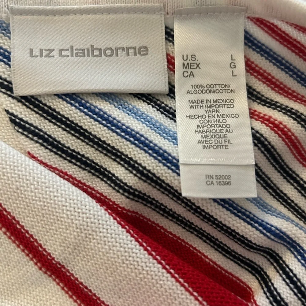 Liz Claiborne Multicolor Striped Tank Top Large Knit Top